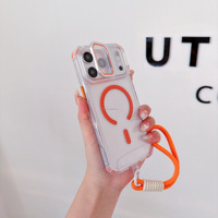 Étui de téléphone magnétique sans fil personnalisé de luxe antichoc en TPU + acrylique avec support d'appareil photo pour iPhone 18 Pro 18 Pro Max