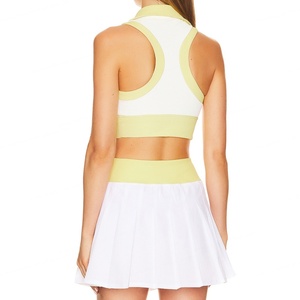 Conjunto de Tenis Plisado en Color Contrastante para Mujer, 86% Nailon, 14% Elastano, Ropa Casual para Damas - Product Image 3