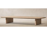 Table basse rectangulaire en teck naturel pour extérieur, anti-corrosion, table d'appoint en bois massif, table de jardin, table de loisirs pour villa et patio