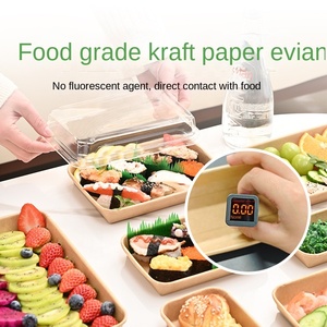 Scatola per Sushi Rettangolare in Carta Kraft Personalizzabile Usa e Getta con Coperchio Rinforzato Ecologica per Uso Commerciale - Product Image 2