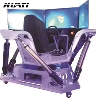 Plataforma de Movimiento de 6 Grados de Libertad con 3 Pantallas Interiores, Simulador de Realidad Virtual, Máquina de Juegos de Carreras de Coches, Metal, Entretenimiento, Educativo, Comercial