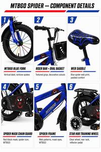 <span class=keywords><strong>Bicicleta</strong></span> para Niños de Edición Limitada de <span class=keywords><strong>12</strong></span>, 14 y 16 Pulgadas con Diseño de Spider-Man, Calcomanías Exclusivas y Asiento Ajustable, en Venta - Product Image 5