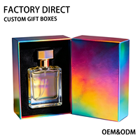 Boîte cadeau de luxe en carton rigide avec couvercle et base, personnalisée avec logo haut de gamme, pour emballage de flacon de parfum avec insert.