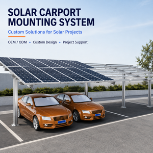 Système de montage de carport solaire en aluminium sur mesure OEM pour projets de stationnement multi-voitures résidentiels et commerciaux - Product Image 1