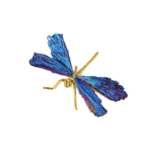 All'ingrosso libellula intaglio in <span class=keywords><strong>cristallo</strong></span> naturale Aura tormalina blu lucido piuma per la guarigione decorativa - Product Image 2