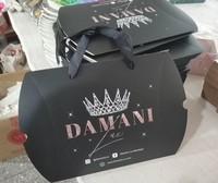 Boîtes en carton personnalisées vertes pour extensions de cheveux, perruques, emballages de coussins, vêtements de haute couture, avec poignée en satin pour cadeaux