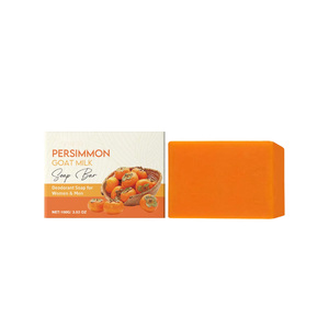 <span class=keywords><strong>Savon</strong></span> Solide Artisanal au Lait de Chèvre et Kaki - Nettoyant Doux Hydratant et Éclaircissant pour le Visage et le Corps - Product Image 1