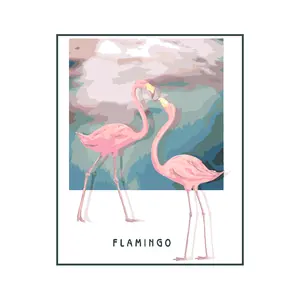 Pintura a óleo do flamingo, decoração caseira, presente, pintado a mão, em tela, impressão digital, animal, moderna, pintura personalizada, dropshipping