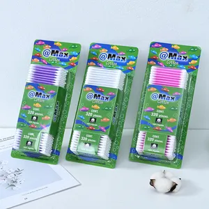 320支一次性塑料棒棉签q尖圆头棉签卫生美容化妆工具