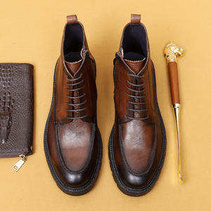 S0159N Мужские Британские деловые Повседневные высокие ботинки мартинсы из взрывной кожи больших размеров для зимы - Product Image 4