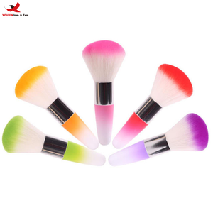 HQ Single Bullet <b>Head</b> Face Blush Brush Nylon Mushroom <b>Head</b> <b>Fan</b> Brush Plastic Handle Makeup Beauty Tool GZ RTS Bulk Mixed Order - Product Image 1