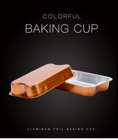 Couvercle jetable en aluminium doré pour gobelet à gâteau en PET, capacité 2080 ml, résistant aux hautes températures, personnalisable, pour barbecue et pique-nique en extérieur