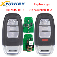 XNRKEY Clé de télécommande de voiture 3/4 boutons 315MHz 434MHz 868MHz pour Audi A4 A5 A6 A7 A8 8T0959754F 8T0959754J Carte de démarrage sans clé