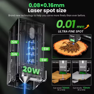 1W लाल प्रकाश और 20W ब्लू लाइट नई छोटी उत्कीर्णन मशीन के साथ स्वतंत्र लेजर सिर स्विचिंग और एयर पंप के साथ - Product Image 6