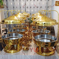 Plat à Frotter Chaud Vente 9L pour Fête Mariage, Équipement avec Couvercle Suspendu, Chauffe-Plats de Buffet Traiteur Professionnel, Kit Réchaud Alimentaire