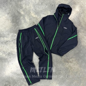 OEM Factory Custom All Zip <b>up</b> Waterproof Nylon Lightweight Sweatsuit Jogging Suit Nylon Tracksuit Windbreaker Set - Product Image 1