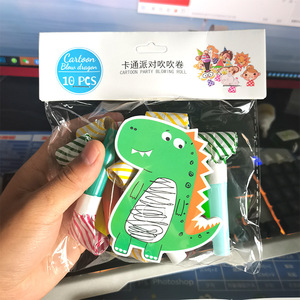 Animal payaso dibujos animados fiesta sopladores cumpleaños reventones cuernos silbatos papel ruidosos sopladores regalo Pascua - Product Image 3