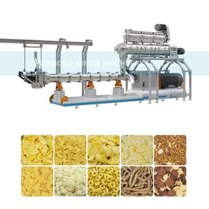 Máquina de extrusora de parafuso duplo, maize de arroz, trigo, lanche, máquina de grão, lanches
