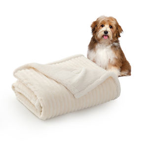 Mantas <span class=keywords><strong>para</strong></span> <span class=keywords><strong>mascotas</strong></span> de franela a rayas KS <span class=keywords><strong>para</strong></span> perros y gatos, manta de lana Sherpa, mantas Súper suaves y esponjosas, cálidas y acogedoras, patrón personalizado - Product Image 2