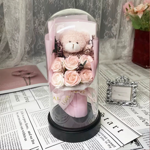 Jabón Artesanal para el Día de la Madre, Rosa Artificial, Decoración Ecológica con Lámina Dorada, Regalo Festivo, Producto Terminado - Product Image 1