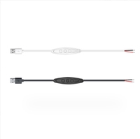 Longueur personnalisée Connecteur USB/DC/Type C Mini variateur de luminosité à 3 touches pour bande lumineuse à LED de couleur unique