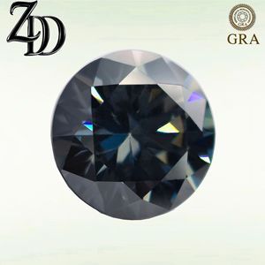 Grey Round Moissanite 8 Hearts 8 Arrows GRA Certified For Jewelry Making - Product Image 2