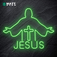 Letrero de Neón Personalizado con la Frase 'Jesús Salva', Letrero de Neón LED Regulable con la Imagen de Jesús para Decoración de Paredes, Arte, Habitaciones y Hogar