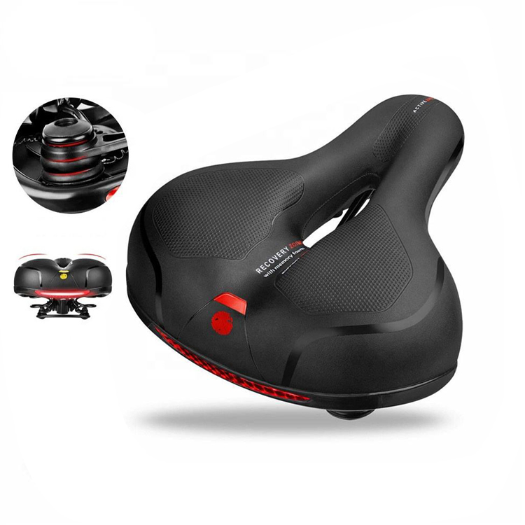 Übergroße verdickte absorbierende Kugel Memory Foam Breiter Fahrrads attel PU Leder Mountainbike Fahrrads itz