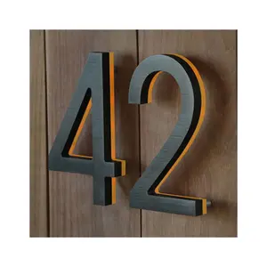 Customized 3d Outdoor Advertising Backlit Channel Letter Illuminating Metal Sign Business Office House Number