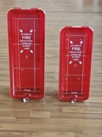 Armoire murale en PVC pour extincteurs, double fenêtre, extérieure, étanche, pour 2 extincteurs, flexible