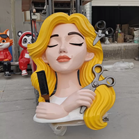 Statua Decorativa in Vetroresina su Misura per Ingresso Negozio, Design Cartoon per Centri Commerciali e Saloni di Bellezza