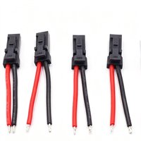 Kabel Harness Konektor Housing Pria 2-Pin Warna Hitam, Rakitan Kabel Ujung Terbuka untuk Sambungan Peralatan Rumah Tangga dan Peralatan Listrik