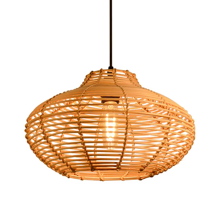 Lanterna pingente gaiola natural, venda no atacado, feita à mão, decoração de bambu, vime