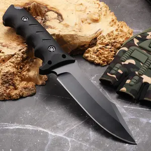 Awet tebal dan panjang tangguh penuh Tang D2 Survival Bushcraft G10 pegangan TAC pisau berburu tetap taktis dengan selubung Kydex