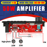 Tarjeta Decodificadora de Audio Digital para Coche, 12V 50W, con Micrófono, USB, TF, Radio FM, Altavoz, Manos Libres, Reproductor MP3 y Grabadora de Voz