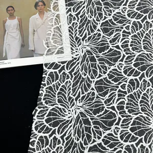Tela <span class=keywords><strong>de</strong></span> malla con lentejuelas y bordado floral 3D <span class=keywords><strong>de</strong></span> algodón Pizzo Dentelle al por mayor para vestido <span class=keywords><strong>de</strong></span> novia - Product Image 3