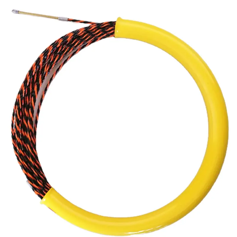 3 inti plastik PET Braid kabel penarik kawat di tabung kawat penarik dengan kuning kasus penyimpanan yang dapat digunakan kembali