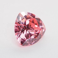 Zircons roses CZ de laboratoire, taille Trillion, traités thermiquement, pierres lâches avec effet optique étoilé 9x9MM