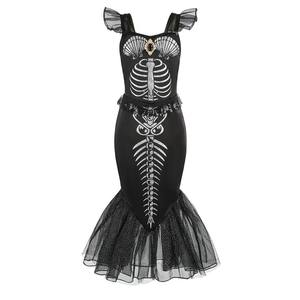 Nouveaux enfants 'Crâne noir imprimé sirène princesse fille déguisement <span class=keywords><strong>pour</strong></span> <span class=keywords><strong>Halloween</strong></span> - Product Image 2