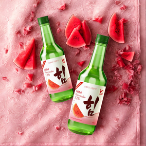 Him Sandía Soju 360ml Licor coreano clásico con mezclas de sabor refrescante vibrante Botella de vidrio de alcohol de sandía jugosa - Product Image 1