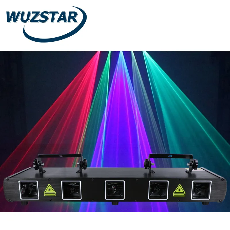 Popular 5 lens led stage light dmx rgb animation dj disco laser lights professional audio beam party lighting effects for club