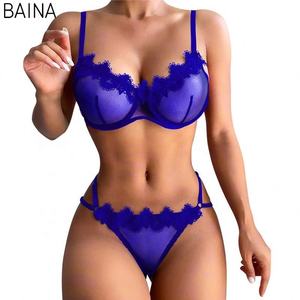 Groothandel Lingeries Dames Ondergoed Sexy Bh En Panty Nieuw Ontwerp Transparante Kant Sensuele Lingerie Sets - Product Image 2