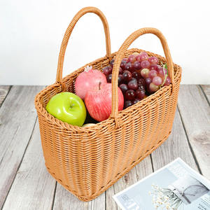 Cesta de regalo de <span class=keywords><strong>nacimiento</strong></span>, cestas de comida rápida para frutas con tapa, bandeja de ratán, marcador redondo de Panda para bebé, bolsa de bambú, tela tejida profunda para gatos - Product Image 3