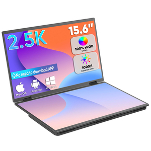 15.6 inch sang trọng nhôm trường hợp máy tính xách tay 2.5K 2nd màn hình mở rộng gấp kép di động IPS hiển thị OEM bán buôn tùy chỉnh nhân đôi - Product Image 1