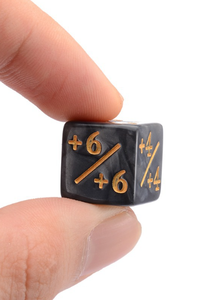 超小号 D6 骰子计数器 16 毫米亚克力珍珠色 +1/+1 -1/-1 白色黑色直角方形设计中国制造 - Product Image 4