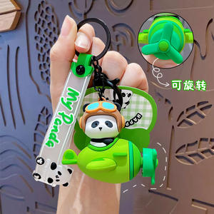 Porte-clés en résine Panda de dessin animé, petit pendentif mignon pour couple, à suspendre à la <span class=keywords><strong>voiture</strong></span>/au sac à dos, cadeau - Product Image 2