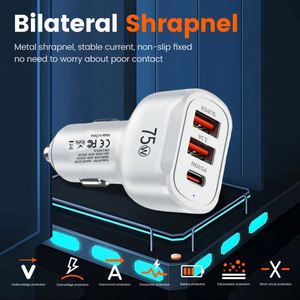 Essential Three-Port Type-C + 2 <b>USB</b> PD30W QC3.0 Magnetic Car Charger with Fast Charging for Laptop & Camera - Product Image 2