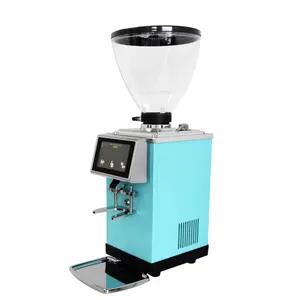 Molinillo de café eléctrico comercial automático K90 de 84mm con rebabas planas de titanio con logotipo personalizado, molinillo de café