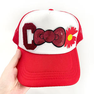 बीडेड अनुक्रमों के लिए सीमा पार कार्टून 25*18 सेमी धनुष लाल कपड़े पैच वापस गोंद चीन सजावट स्टिकर - Product Image 1