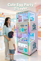 Owatch Distributeur de capsules à 2 niveaux, machine de jeu d'arcade à monnayeur Egg Party pour centre de divertissement pour enfants